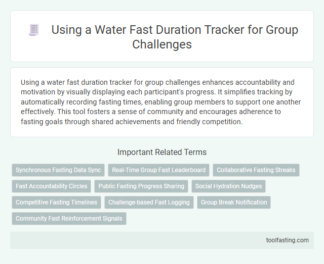 Using a Water Fast Duration Tracker for Group Challenges