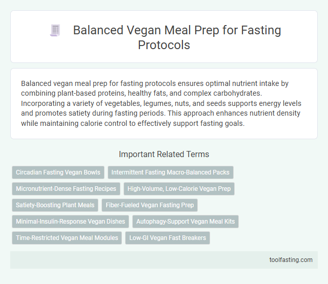 Balanced Vegan Meal Prep for Fasting Protocols