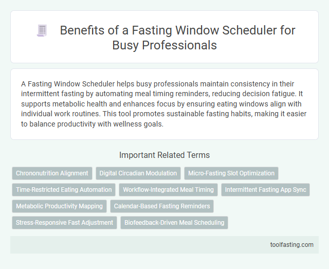 Benefits of a Fasting Window Scheduler for Busy Professionals