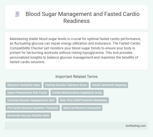 Blood Sugar Management and Fasted Cardio Readiness