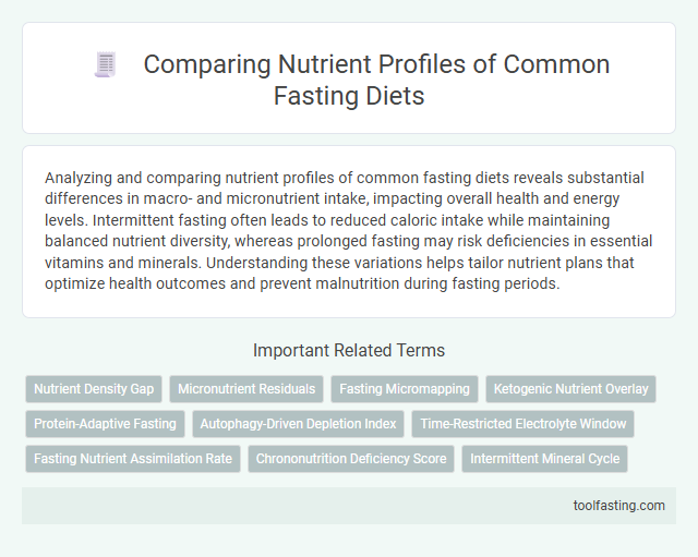 Comparing Nutrient Profiles of Common Fasting Diets