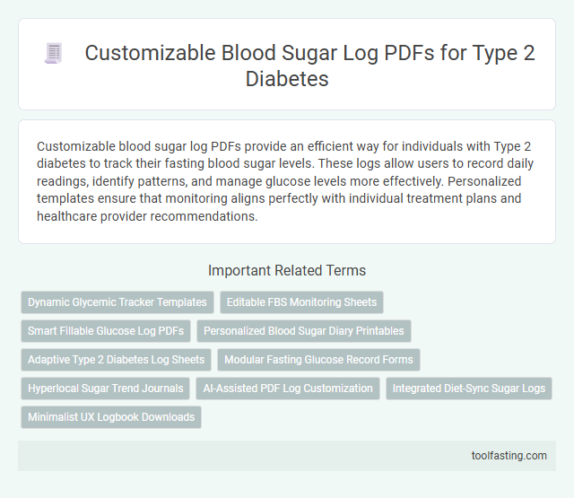 Customizable Blood Sugar Log PDFs for Type 2 Diabetes