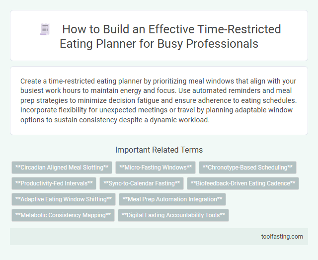 How to Build an Effective Time-Restricted Eating Planner for Busy Professionals
