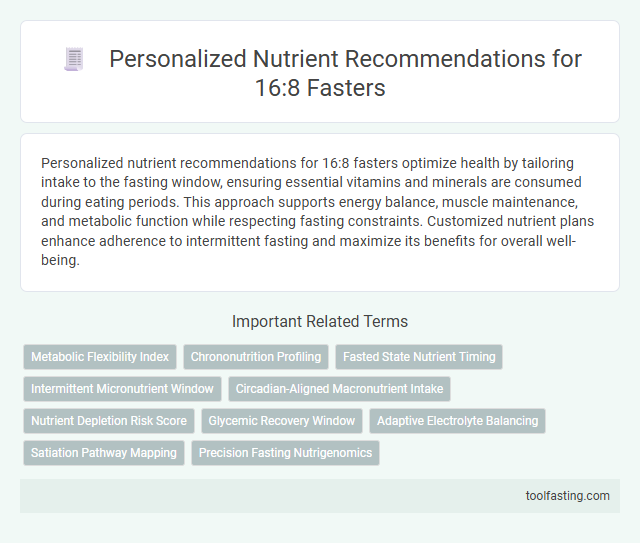 Personalized Nutrient Recommendations for 16:8 Fasters