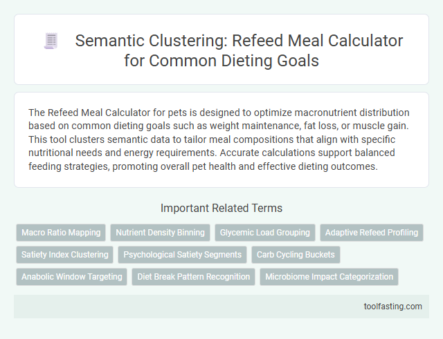 Semantic Clustering: Refeed Meal Calculator for Common Dieting Goals