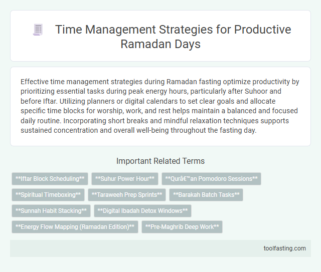 Time Management Strategies for Productive Ramadan Days