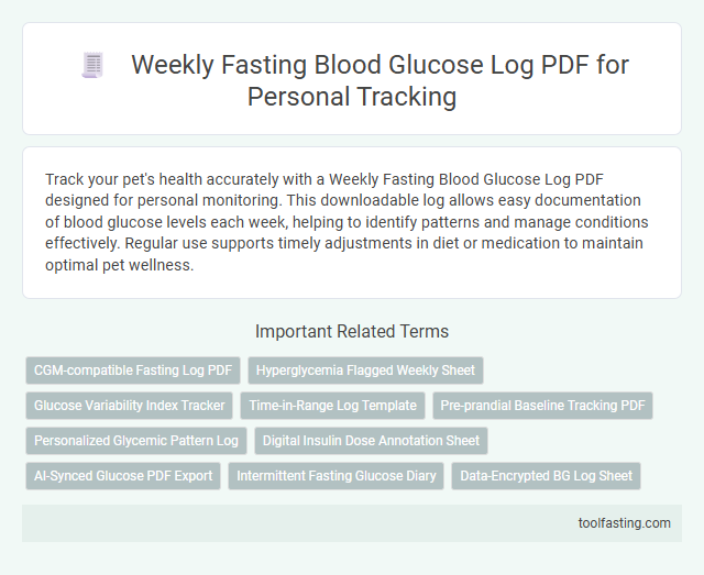 Weekly Fasting Blood Glucose Log PDF for Personal Tracking