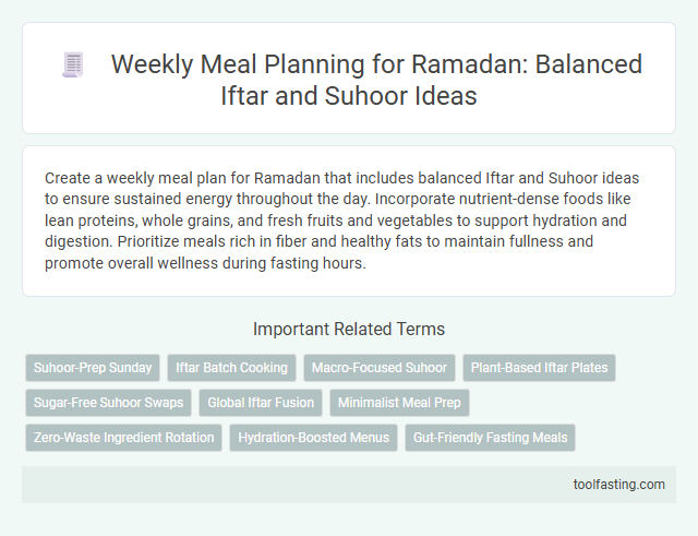 Weekly Meal Planning for Ramadan: Balanced Iftar and Suhoor Ideas